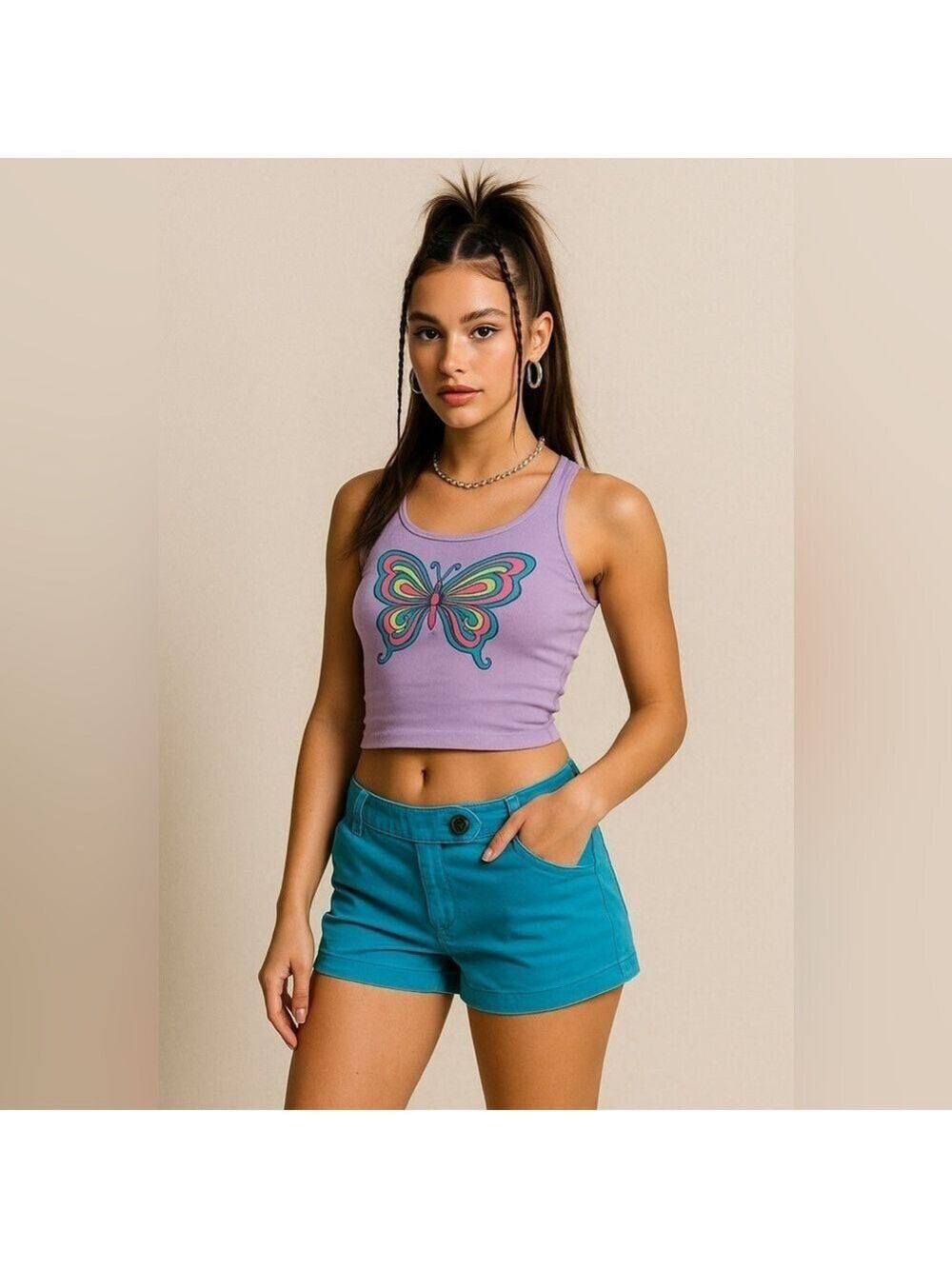 Vintage Y2K Red Camel Bright Blue Low Rise Shorts – Size 9